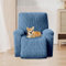 OKYUK Housse de Fauteuil Relax, Housse de Fauteuil inclinable Haute élasticité pour Fauteuil inclinable 4 pièces avec Poches latérales, Housses de Protection Amovibles et lavables(Bleu Rayé)