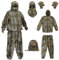 3D Ghillie Camouflage Suit, Jungle Ghillie Suit Woodland Camouflage Suit Clothing with Camouflage Caps Gloves for Hunting Concealed Halloween (Fit Tall 1.5-1.8m)