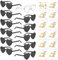 HIQE-FL Herz Sonnenbrille,12 Stück Herz Sonnenbrille Damen,Hippie Herzförmige Brille,Hippie Gläser,mit Tattoo Aufkleber,Randlose Herz Brille,für Geburtstagsfeiern, Hochzeiten, Außenaufnahmen