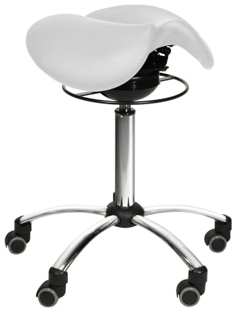 Teqler Sattelhocker mit Swing-Mechanismus weiß