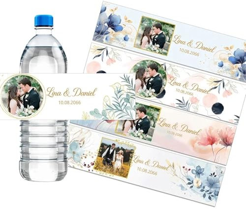 30pcs Etiquette Bouteille Personnalisable Photo Etiquette Bouteille Personnalisable Mariage Stickers De Fête, Autocollants, Texte Nom Personnalisé, Décor D'anniversaire, De Baptême Et De Mariage