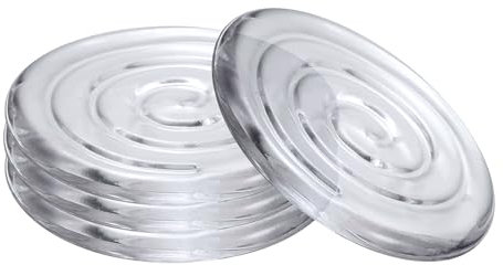 sourcing map 4pcs Door Stoppers Quiet Wall Protectors 1.2 Self Adhesive Clear Rubber Knob, Round Wall Shield Cushion, Guard Door Bumper for Wall