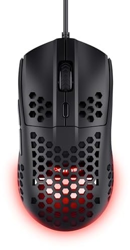 Trust Gaming GXT 928 Helox Gaming Mouse, Superlight USB Wired Mouse 65g, Adjustable DPI (200-6400), Optical Sensor, 6 Programmable Buttons, RGB LED Lighting, Gaming PC Gaming Laptop Macbook - Black