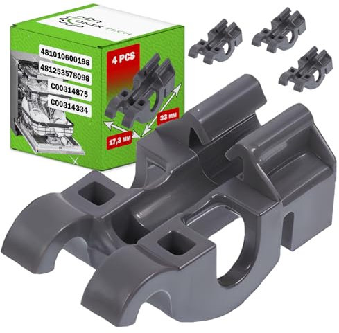 4 Pièces Roulements de Panier Inferieur Lave Vaisselle avec le Code Original 481010600198 481253578098 C00314875 C00314334 pour Whirlpool pour Ignis pour Bauknecht - Garantie de 5 Ans - ONIX TECH