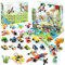 Adventskalender 2024 Dinosaurier Kinder, 24 Schachteln Weihnachts Countdown Adventskalender, Dinosaurier Auto Set für Adventskalender Kinderspielzeug, Weihnachten Geschenk 3-12 Jahre Jungen Mädchen