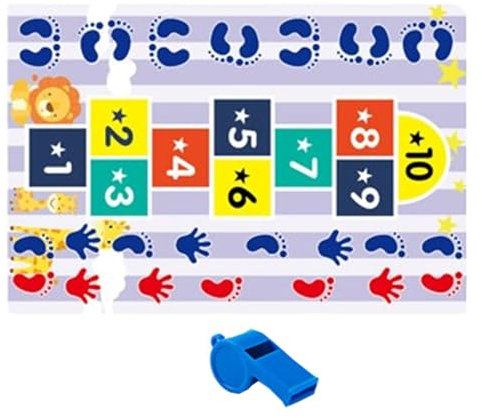 Slippery Hop Spielteppich | Pädagogischer Spielzimmerteppich | Kindergarten-Spielteppich | Kindergarten-Hop-Spielmatte, lustiger und sicherer Spielteppich für Kinder im Alter von 3–5 Jahren, interakti