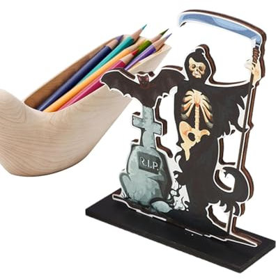 Halloween Tischschilder - Tischdeko aus | Gruselige Tischdeko für Wohnzimmer, Küche und Arbeitsplatz | Halloween Deko mit mehrstufiger Platte