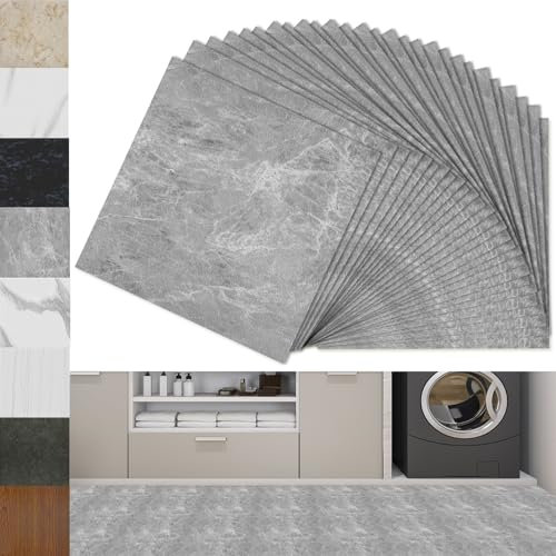 Froadp PVC Bodenbelag Selbstklebende Fliesen 30 x 30 cm Quadrat Fliesenoptik Vinylboden Bodenfliesen für Wohnzimmer Küche Balkon Rutschfest Wasserfest Boden Fliense (Typ 2, 54 Stück - 5,02m²)