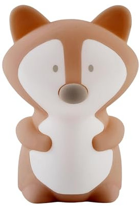 Nattou Veilleuse LED Renard en silicone, 2 Niveaux de Luminosité, 9,2 cm, Vegan, Silicone, Marron