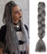 Dcbaboo Braids Extensions Kunsthaar Haare zum Einflechten 1pcs 60cm 100g Ombre Jumbo Braiding Hair Kanekalon Haarverlängerungen Zöpfe Afro Crochet Twist Flechten Braids Haare für Braids, Dunkles Grau