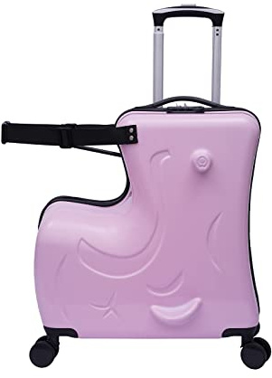 AUYART 20 Zoll Kinderkoffer Koffer Handgepäck Kinder Koffer Zum Draufsitzen mit Kombinationsschloss | Verstellbarem Hebel für Aufbewahrung Kleidung, Kurzreisen 30 * 25 * 55cm
