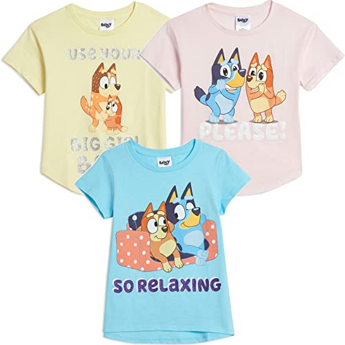 BlueY T-Shirt 3er-Pack, Mädchen T-Shirts für den Sommer, 3er-Pack Mädchen T-Shirts, Baumwoll Kinderkleidung