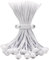 BINCKIN Lot de 50 tendeurs élastiques avec boule, 25,4 cm, accessoires de tente d'extérieur robustes pour bâche de camping, auvent et fixations (blanc)