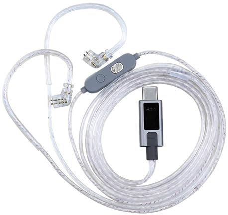 KZM2 Earphone Kabel Typ C 2 Mikrofone Silberverzerrte Upgrades IEM Kabel Mit EQ Tuning Switches DACS Decodieren Für C Pin Kopfhörer