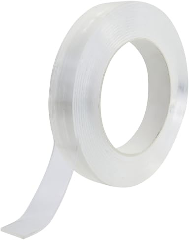 1 Stück 5 Meter 2mm dick, 20mm Breit Transparent Extra Stark Doppelseitiges Klebeband, Wiederverwendbares,,Ablösbar nicht markierend Doppelseitiges transparentes Nano tape für Teppich/Foto Wand/Küche/
