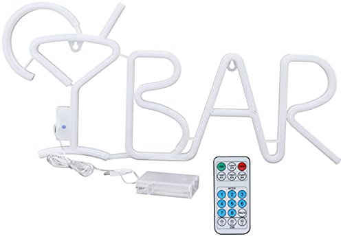 Fictory LED-Neon-Balkenlicht, Wanddekor-Schild, sichere Energieeinsparung, doppelte Stromversorgungsoptionen