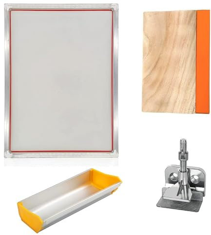 A3/A4 50-420 Mesh Screentryckssats - Aluminiumram, Fjärilsklämma, Gummiskrapa, Emulsionsbeläggningsmaskin For T-shirt, Tyg, Trä, Keramik(A4 kits,165T 420M mesh)
