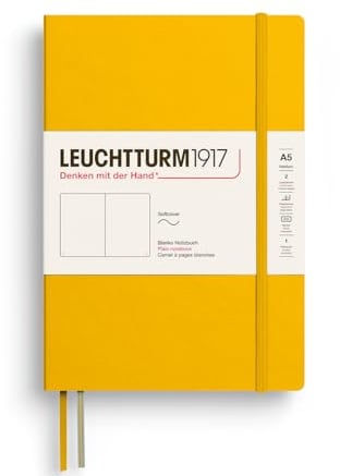 LEUCHTTURM1917 373999 Notebook Medium (A5), Softcover, 123 Numbered Pages, Sunflower, Plain