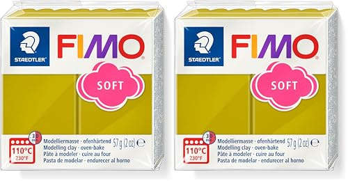STAEDTLER 8020-T51 ST Modelliermasse, Mod.Masse Fimo Soft Beach Grass, Standard (Packung mit 2)