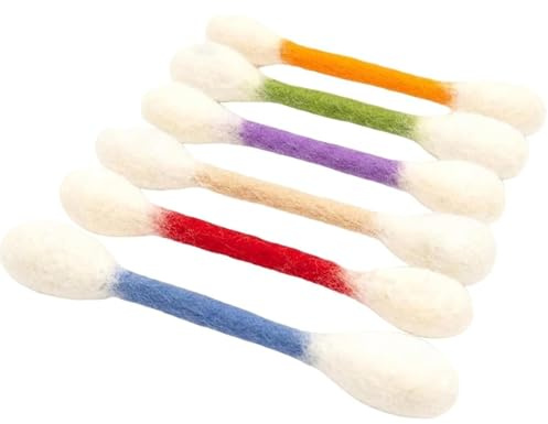 Sempidka Wattestäbchen-Katzenspielzeug mit Katzenminze, 6 Stück, Katzenzahnreinigung, Kauspielzeug, Seil, interaktives Katzenminze-Spielzeug für Indoor-Katzen, Zahnen, Kätzchen,