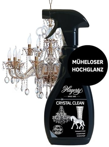 Hagerty Crystal Clean Kristallreiniger Spray 500 ml I Effektives Kronleuchter Reinigungsmittel I Reinigungs-Spray zur mühelosen Reinigung und Pflege von Leuchtern aus Kristall Glas und Metall