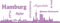GRAZDesign Wandtattooo Skyline Hamburg Aufkleber Wohnzimmer Büro Wandaufkleber Wandsticker, Jugendzimmer, Wanddeko Wohnbereich Größe XXL, 79x30cm, 042 flieder