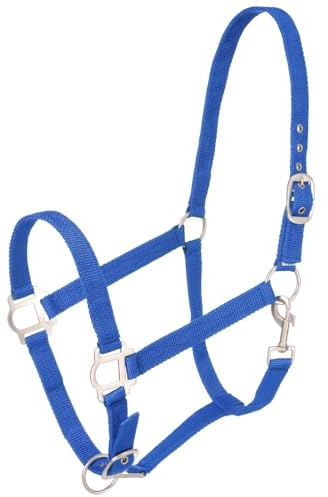 Tough1 Nylon Horse Halter with Satin Hardware - Royal Blue