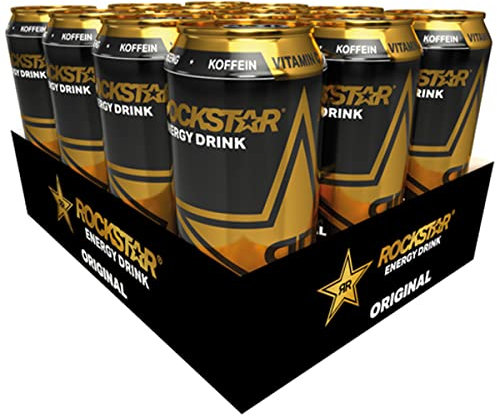 Rockstar Energy Drink Original Boisson rafraîchissante contenant de la caféine pour le coup d'énergie jetable (12 x 500 ml)
