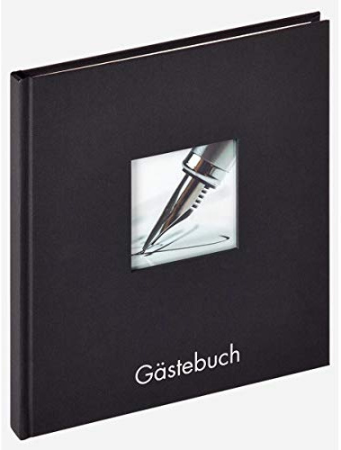 walther design Gästebuch schwarz 23 x 25 cm mit Cover-Ausstanzung und Prägung, Fun GB-205-B
