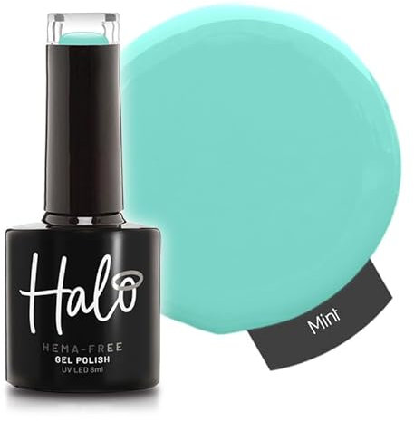 Halo Gel Polish 8ml - Mint. UV/LED Gel Nail Polish, Long Lasting & Easy To Apply. Nail Art Colours For Manicure & Pedicure. Gel Polish For Professional & Home Use.