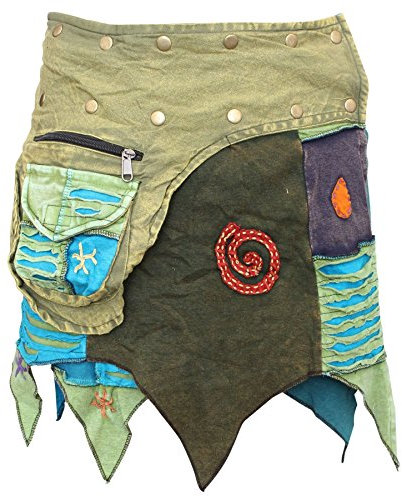 SHOPOHOLIC FASHION Women Hippie Festival Gothic Skirt (Green Turquoise)