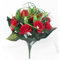 A1-Homes 38cm Artificial Silk Rose & Grass Bush with Gyp & Foliage - 12 flower heads- (2 Bunches, Red)