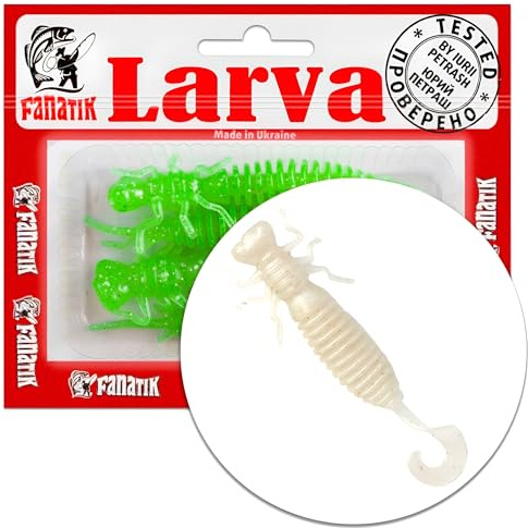 Fanatik Larva LUX 1.6 2 2.5 3.0 3.5 4-9cm Gummiköder mit Aroma Gummifisch Fanatic Jig Soft Bait Lure Kunstköder Angeln Köder Gummishad Twister Baits Lures Softbait