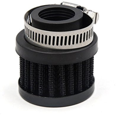 sourcing map Schwarz 25mm Einlass Dmr. Auto Fahrzeug Luft Filter Reiniger Verstellbare Klemme DE
