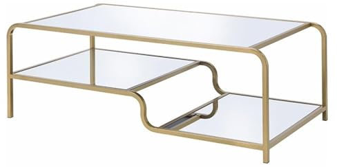 Acme Furniture Astrid - Mesa de Centro (Cristal), Color Dorado