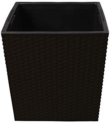 Ondis24 Pflanzkübel, Blumenkübel, Rato 32, Blumentopf, Rattan Optik, 32 x 32 x 33 (H) cm, Kunststoff, (Braun)
