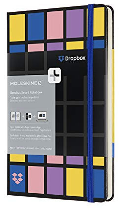 Moleskine Smart Notizbuch, Dropbox Connected, Large, A5, Blanko, Hard Cover, Schwarz
