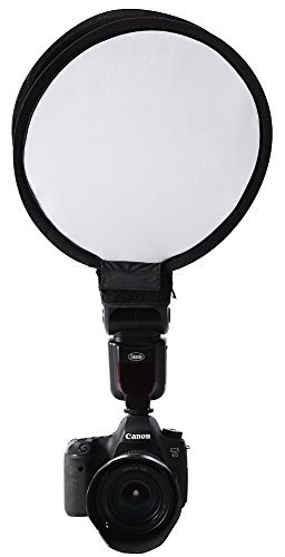 Qinlorgon Softbox per diffusore Flash Speedlite Mini Piatto Tondo Portatile Mini Dimensioni 2 Dimensioni per Nikon Canon Sony(30cm)