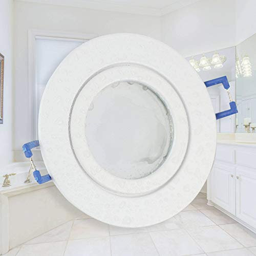 6x Einbaustrahler Rahmen Set weiß - rund rund flach IP-44 für Bad und Außen-Bereich - Einbaurahmen für GU10 MR16 Leuchtmittel - Ø60-70mm Bohrloch Badezimmer Einbau-Strahler Einbau-Spot