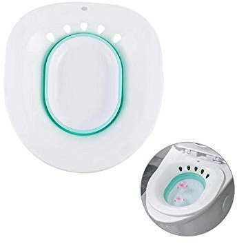 Sitz Bath Tub Over The Toilet, Foldable Yoni Steam Seat, Personal Washing Bidet Bowl for Hemorrhoid/Perineal Treatment, Avoid Squatting