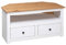 Festnight Mobile Porta TV Angolare Moderno in Legno Massello di Pino Bianco/Naturale Con Cassetti 93x55x49 cm
