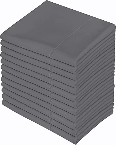Utopia Bedding Queen Pillow Cases - Pack of 12 - Envelope Closure - Soft Brushed Microfiber Fabric - Shrinkage and Fade Resistant Pillow Covers Queen Size 20 X 30 Inches (Grey)