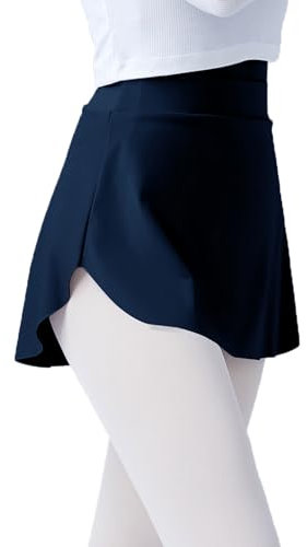 Ballettrock für Mädchen und Damen, elastisch, kurz, zum Tanzen - blau - Groß