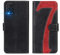 FMPCUON Xiaomi Mi 10 Lite Hülle, Leder Tasche Handyhülle für Xiaomi Mi 10 Lite Klapphülle, Flip Leder Wallet Cover Handytasche Schutzhülle Case (Schwarz Rot)