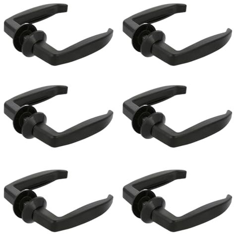 Amig - Lot de 6 Poignées de porte d'intérieur, Modèle 2115, 105 x 40 mm, Élégant et Simple, Taille du carré 8 mm, Poignée Ergonomique, Aluminium Noir