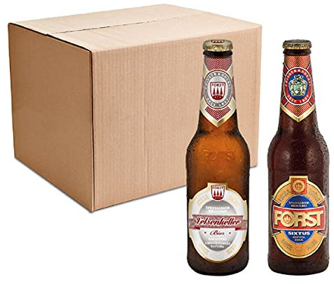 FORST Set 24 Bottiglie da 33 cl Degustazione Birra Forst Felsenkeller Sixtus Italiana Luppolo Malto Artigianale, Birra Forst 24 Bottiglie - 7,92 Litri