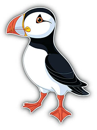 20cm! Hochwertiger Kühlschrank-Auto-Aufkleber Sticker Cartoon Comic Atlantik Papageientaucher UV&Waschanlagenfest Decal