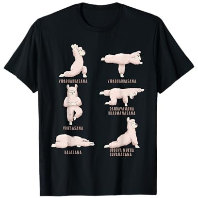 Yoga Lama in Asana Posen Alpaka Lustige Yoga T-Shirt