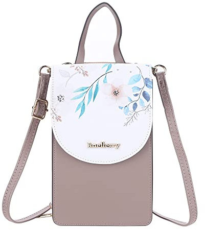 Handy Tasche Umhängetasche Damen PU Leder Handtasche zum Umhängen Kleine Schultertaschen für Damen Schwarz, AIFILLE Cellphone Cross Body Bags Handytasche mit Touchscreen und Kartenhalter, Violett