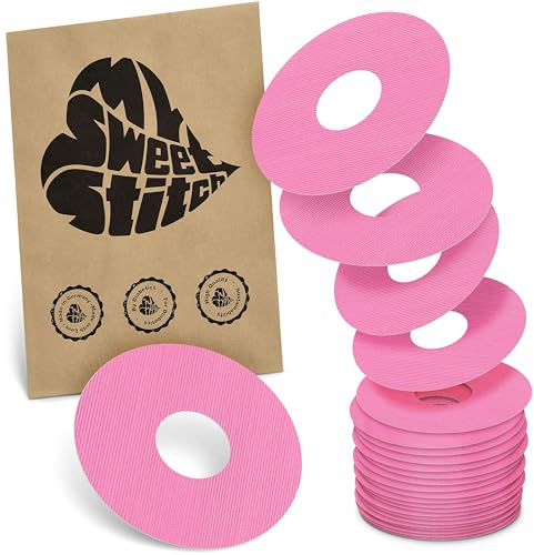 MySweetStitch 25 Ringpatches für FreeStyle Libre 3/3 Plus rund Pink | Stabilisiert ablösende Ränder, Mitte bleibt frei, wasserfest und flexibel, bis zu 15 Tage Halt